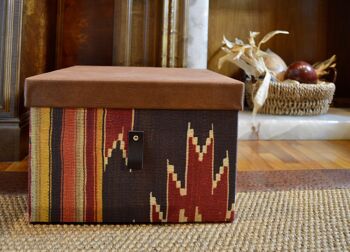 Boîte décorative en tissu et simili cuir de style Ethnique 4