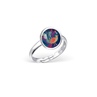 Anillo Infantil Ajustable de Plata - Pájaro Lira