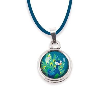 Children's Necklace Silver surgical stainless steel - Peacock