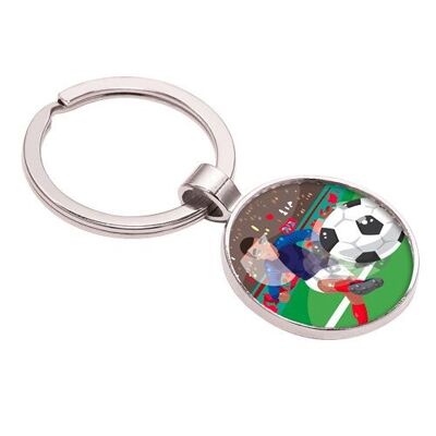 Silver Child Boy Keychain - Football