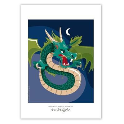 Decorative poster A4 Child Boy - Dragon