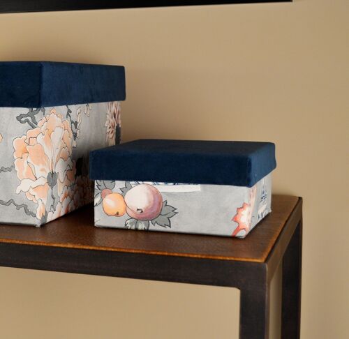 Decorative Box in velvet and Paris style fabric