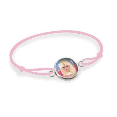 Children's Cord Bracelet Silver surgical stainless steel adjustable - Princess