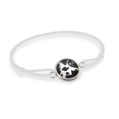 Bracelet Cordon Enfant Argent acier chirurgical inoxydable réglable - Peau de Vache