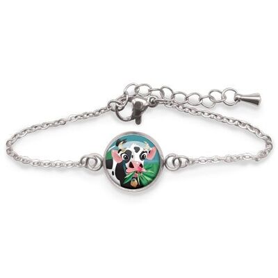 Bracelet Gourmette Enfant Argent acier chirurgical inoxydable - Vache