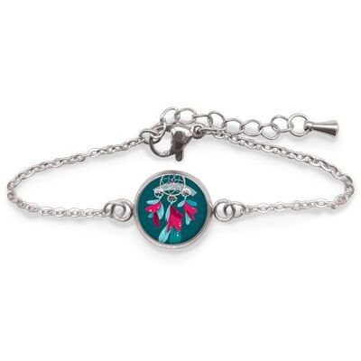 Children's Curb Bracelet Silver surgical stainless steel - Dream catcher