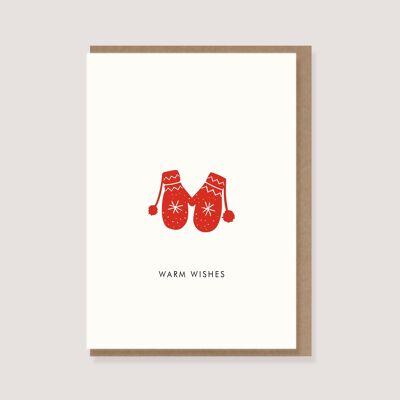 Folding card with envelope - "Gloves - Warm Wishes"