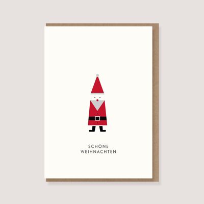 Klappkarte mit Umschlag - "Weihnachtsmann - Schöne Weihnachten"