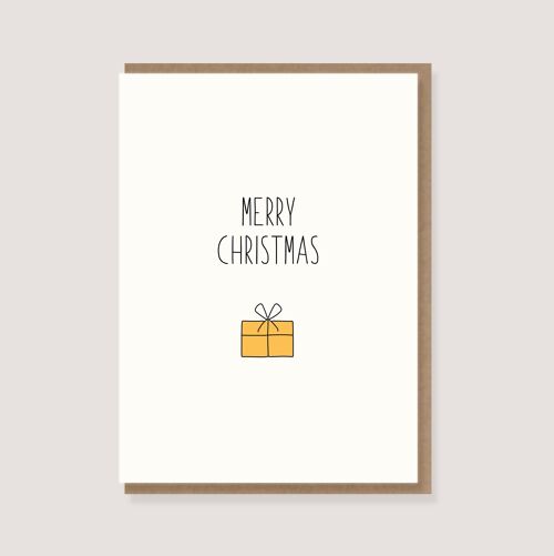 Klappkarte mit Umschlag - "Geschenk - Merry Xmas"