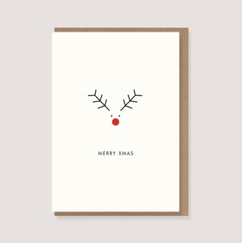 Carte pliante avec enveloppe - "Orignal - Joyeux Noël" 1
