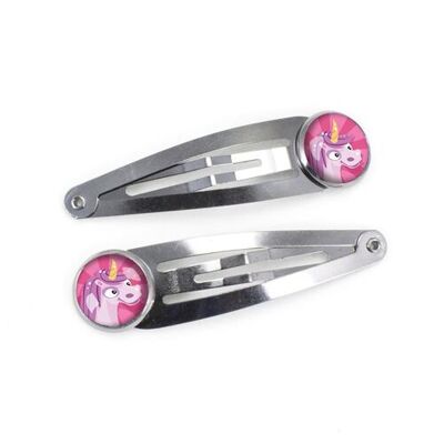 Barrettes Clips Enfants - Licorne Rose