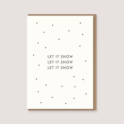 Folding card with envelope - "Let it snow"