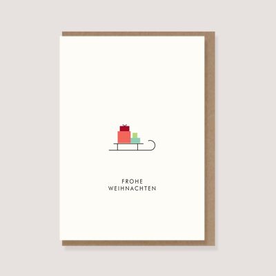 Folding card with envelope - "Sleigh - Merry Christmas"