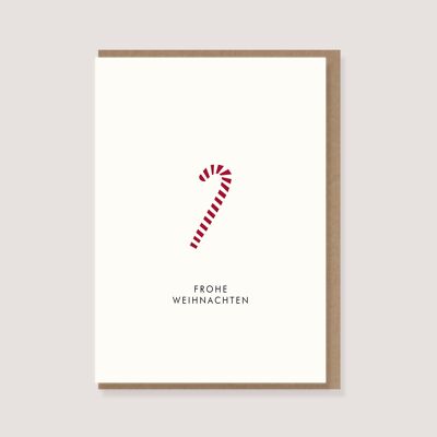Folding card with envelope - "Candy Cane - Merry Christmas"