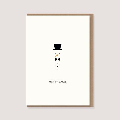 Folding card with envelope - "Snowman - Merry Xmas"