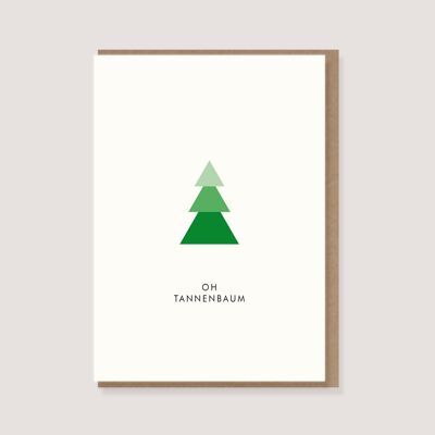 Tarjeta plegable con sobre - "Oh árbol de Navidad"