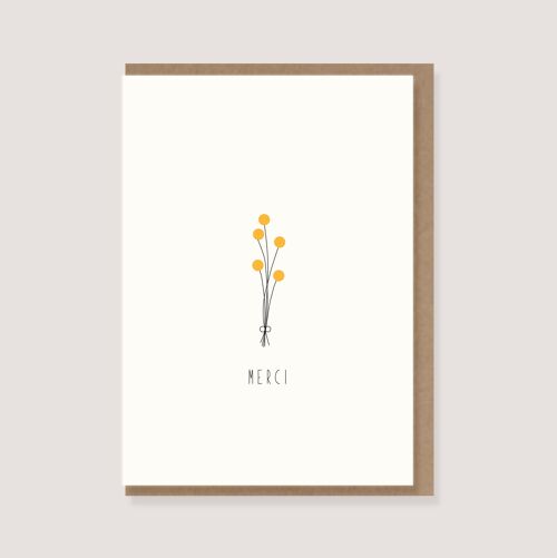 Klappkarte mit Umschlag - "Blumenstrauß - Merci"