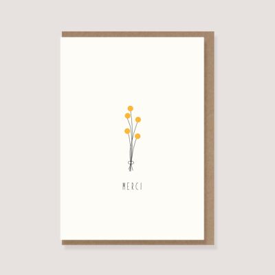 Klappkarte mit Umschlag - "Blumenstrauß - Merci"