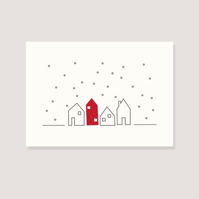 Cartolina - "Case nella neve"