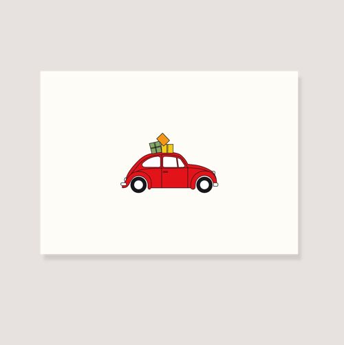 Postkarte - "Käfer mit Geschenken"