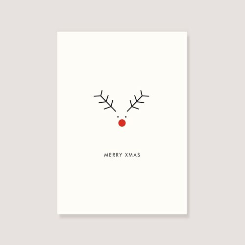 Postkarte - "Elch - Merry Xmas"