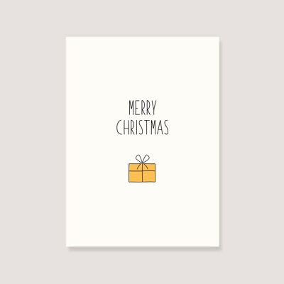 Postkarte - "Geschenk - Merry Xmas"