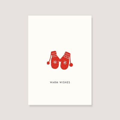 Postkarte - "Handschuhe - Warm Wishes"