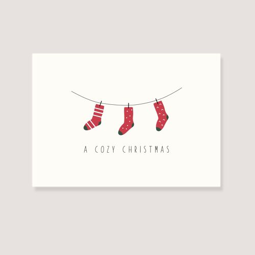 Postkarte - "Socken - a cozy christmas"