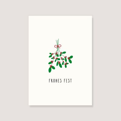 Postcard - "Mistletoe - Happy Holidays"