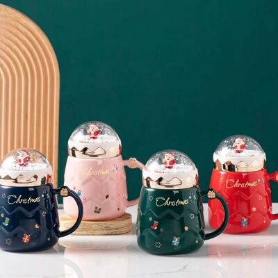 Snow Globe Ceramic Christmas cup