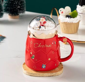 Tasse de Noël en céramique boule à neige 3