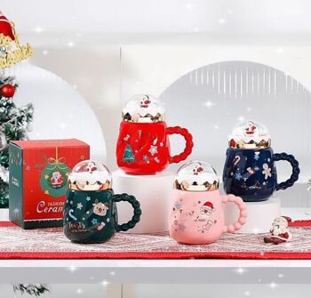 Tasse de Noël en céramique boule à neige 6