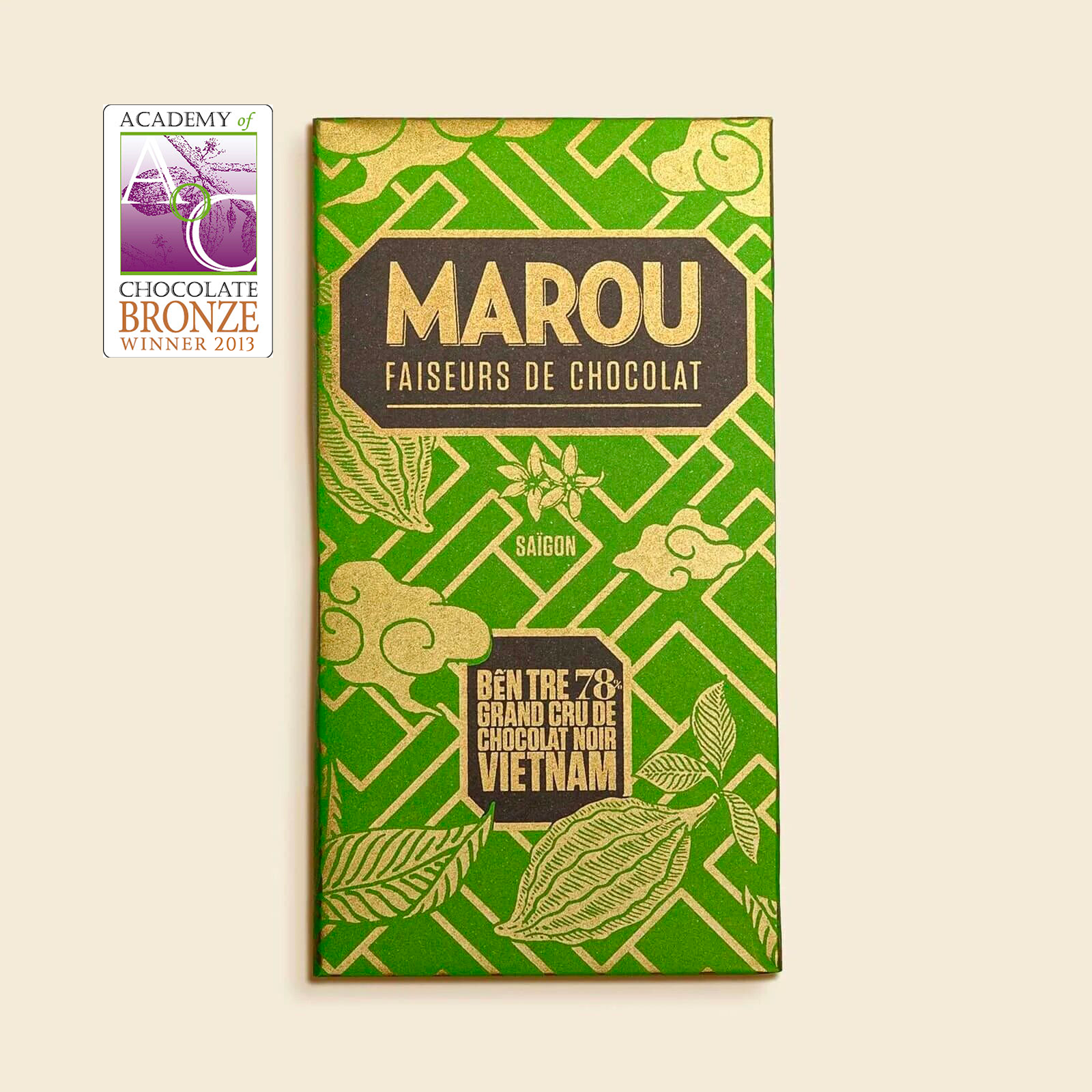 Ben Tre 78% Dark Chocolate Bar – 80 g – Vietnam – Grand Cru Cacao