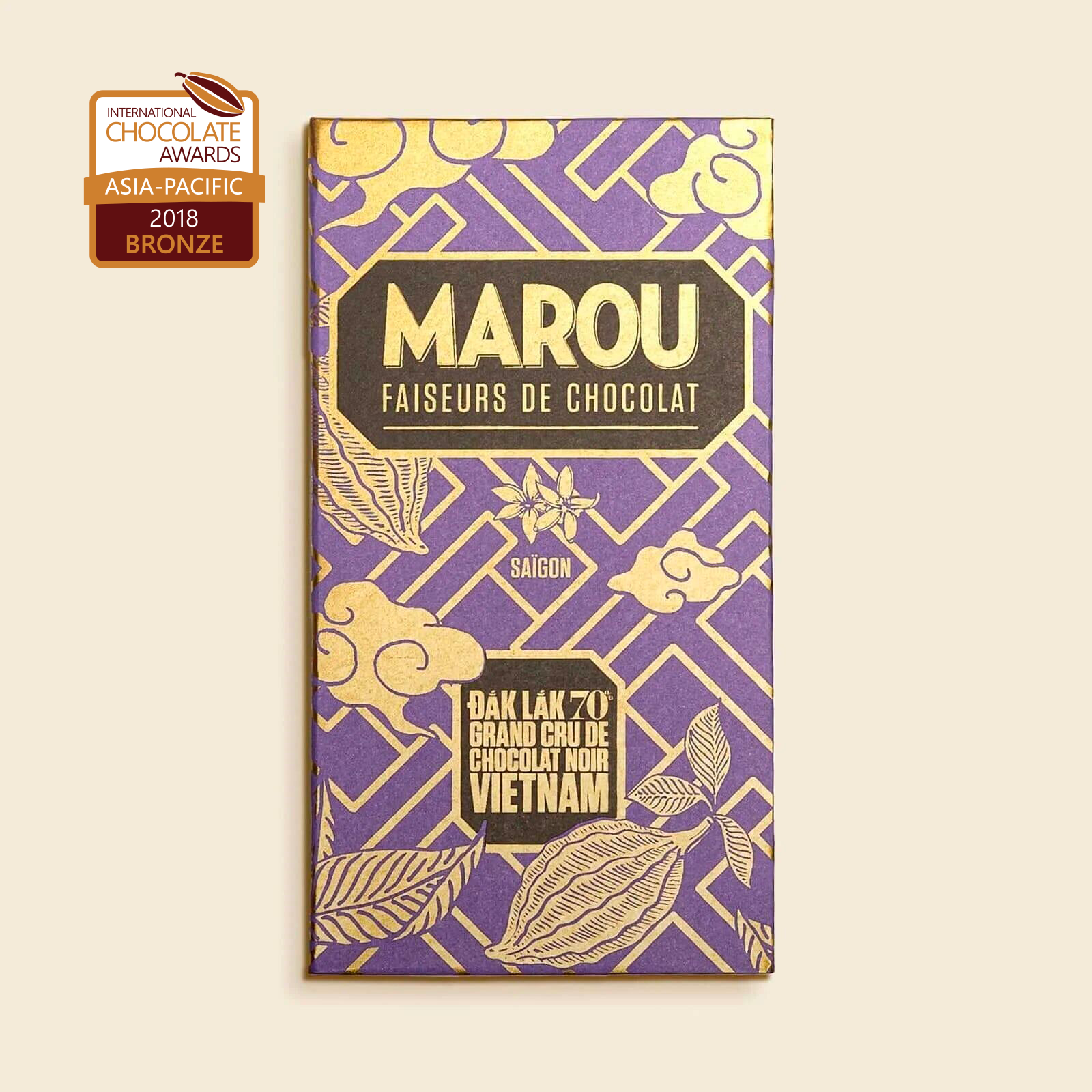70% Dark Chocolate Bar Dak Lak – 80 g – Vietnam – Grand Cru Spiced