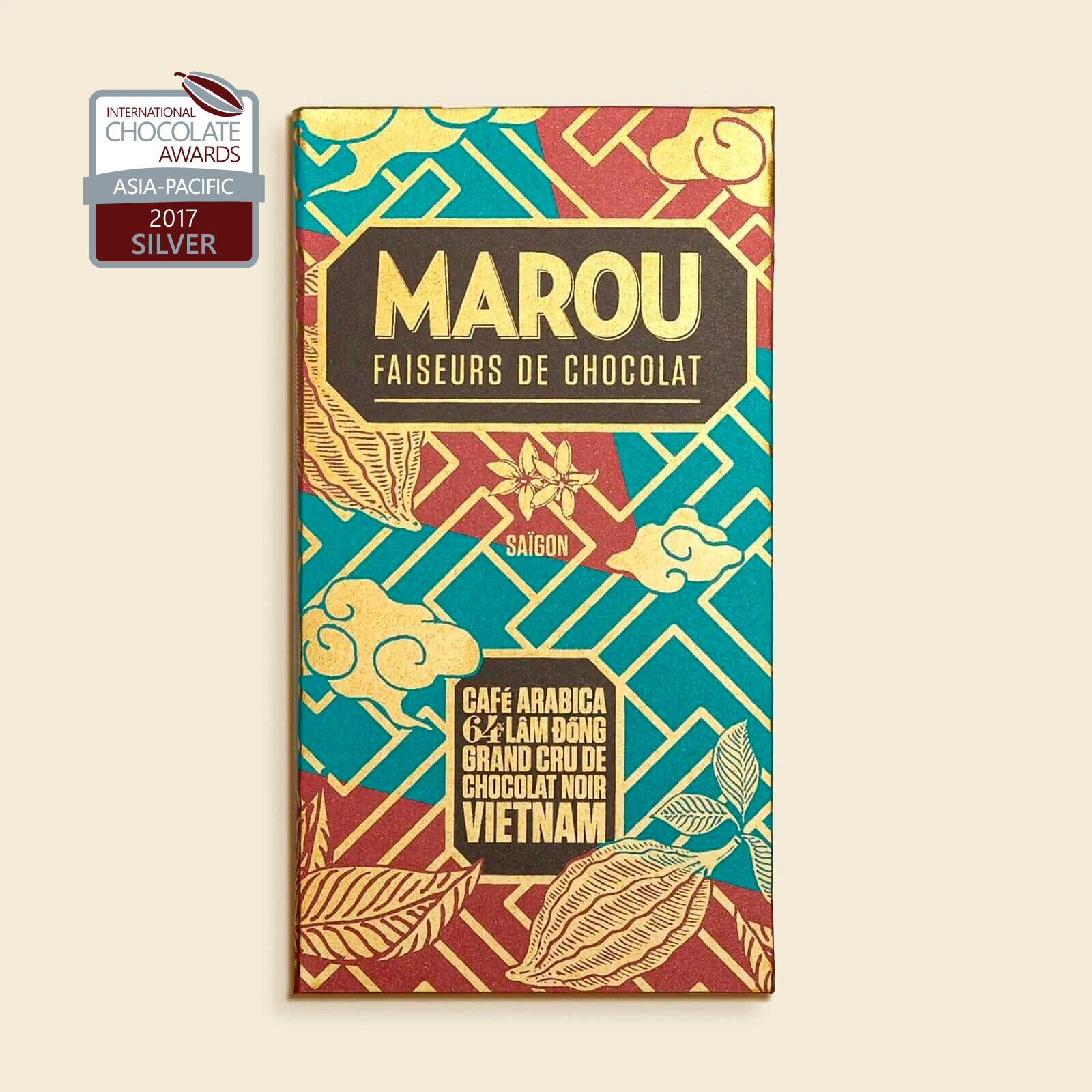 Dark Chocolate Tablet 64% Arabica Coffee – 80 g – Vietnam – Grand Cru Lam Dong