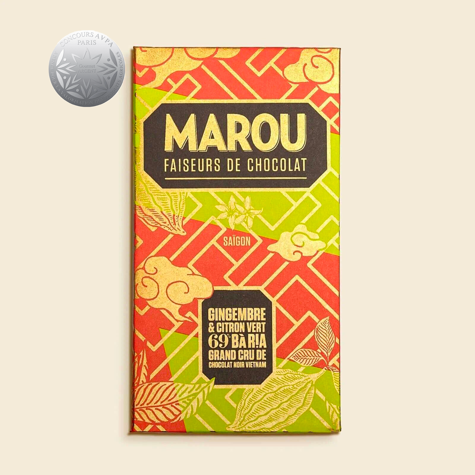 Dark Chocolate Bar Ginger & Lime 69% Ba Ria – 80 g – Grand Cru Vietnam