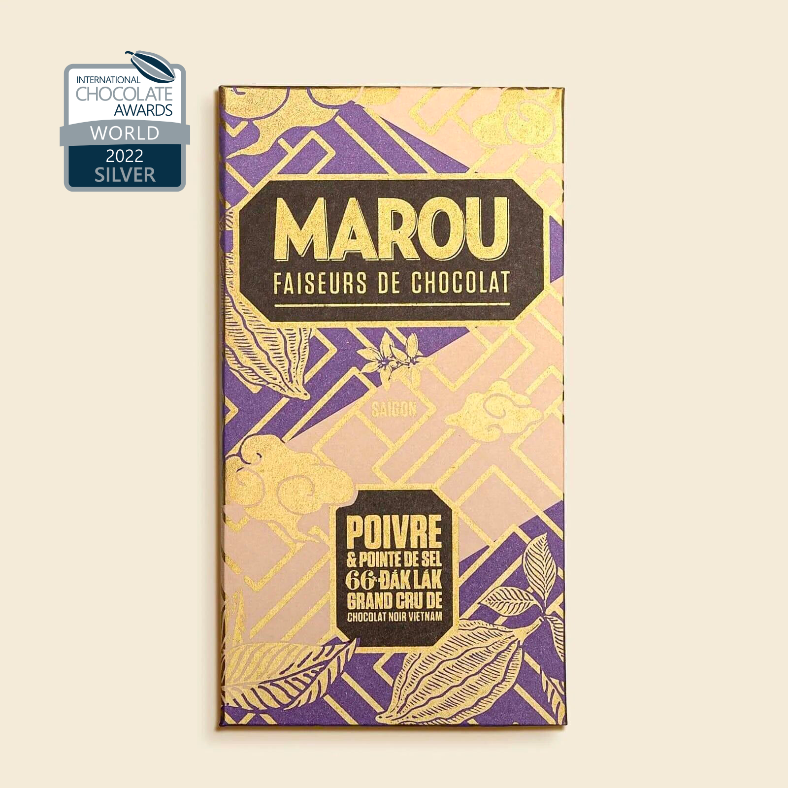 66% Dark Chocolate Tablet with Pepper & Salt – 80 g – Vietnam – Grand Cru Dak Lak