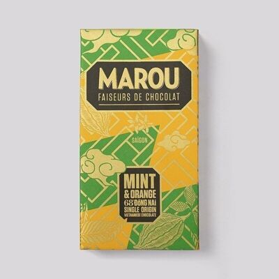 Dunkle Schokoladentafel Mint & Orange Dong Nai 68 % VIETNAM – 80 g