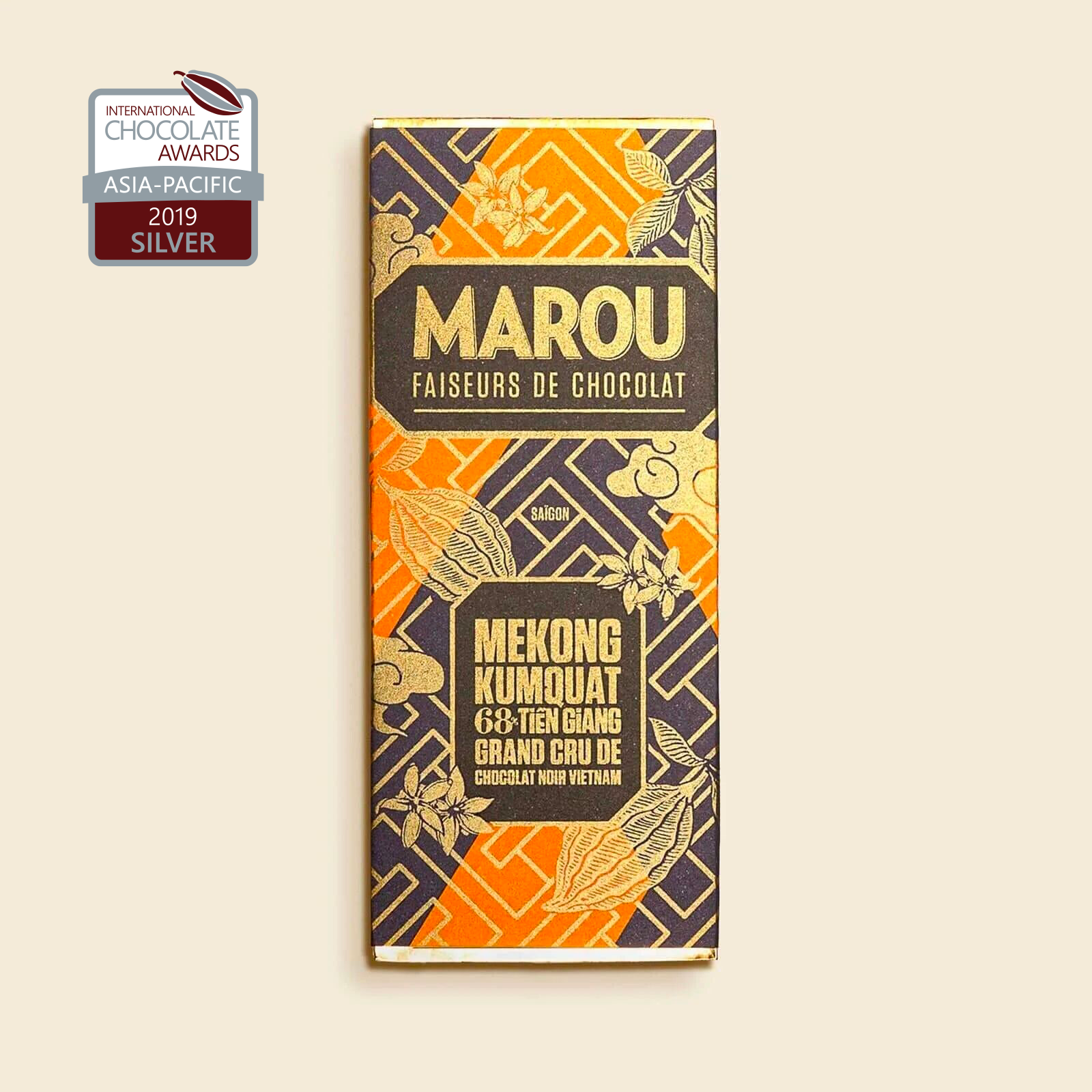 Mini Dark Chocolate Tablet 68% Mekong Kumquat – 24 g – Vietnam – Grand Cru Tien Giang