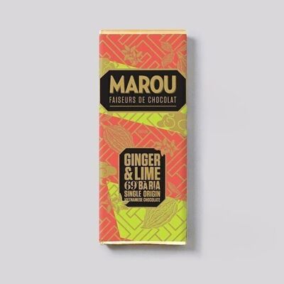 Mini barra de chocolate negro Jengibre y Lima Ba Ria 69% VIETNAM – 24g