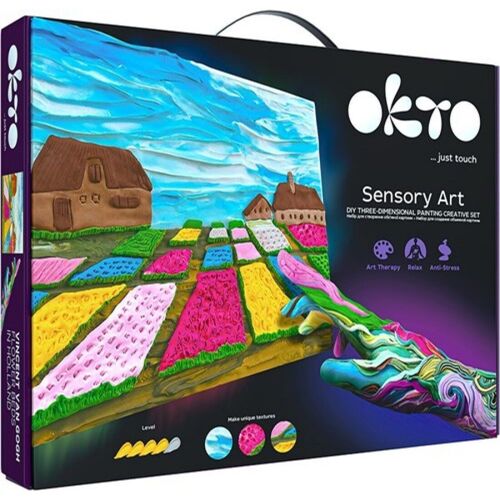 Okto clay DIY 3D Artwork with foam clay, Flower Beds In Holland by Vincent van Gogh, 10001, 30x40cm
