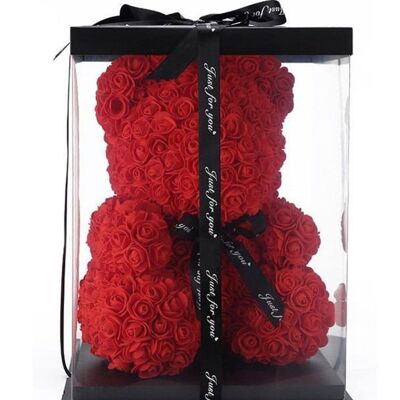 Ours roses avec boîte cadeau (emballés à plat)