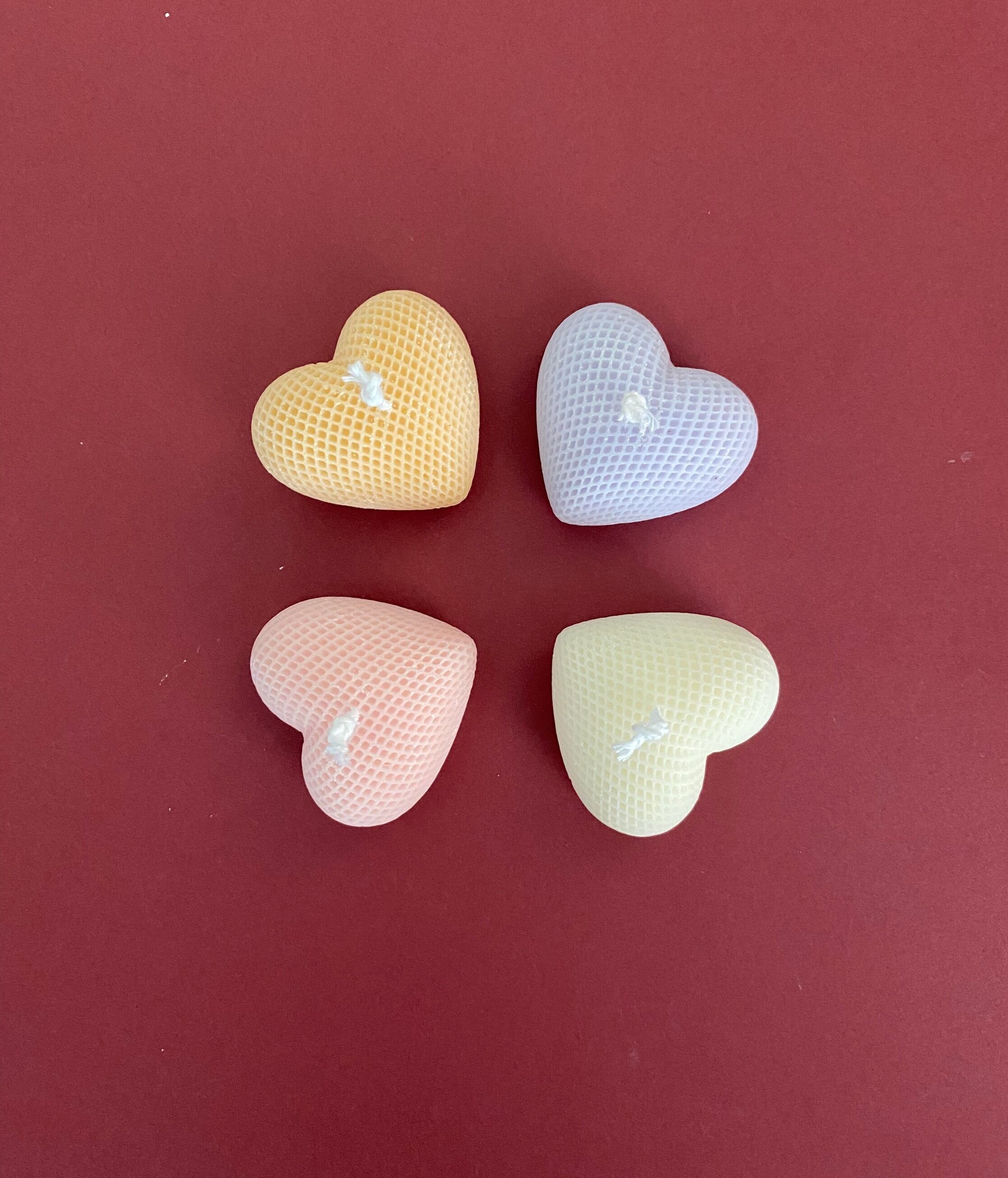 Kerze 4 Mini-Gemüseherzen 80g