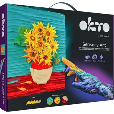 Okto Clay DIY 3D-Kunstwerk mit Schaumton, Sonnenblume, 10008, 30 x 40 cm