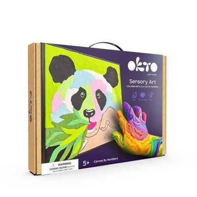 Okto Clay DIY 3D-Kunstwerk mit Schaumton, Panda, 20000, 30 x 30 cm