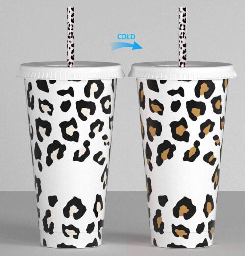 Colour Changing Cups Leopard Cups