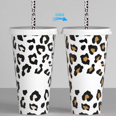 Colour Changing Cups Leopard Cups