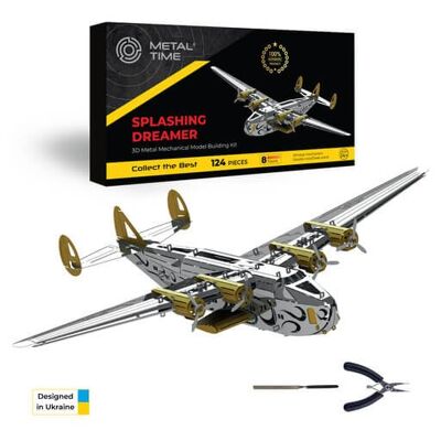 Splashing Dreamer Mechanical model DIY kit of airplane Boeing-314, 124 parts