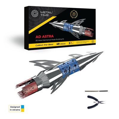 Kit de bricolage modèle mécanique-électrique Ad Astra de fusée, 49 pièces