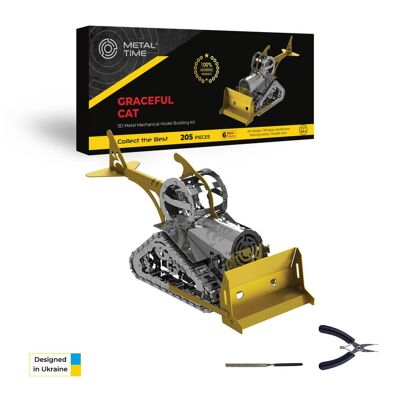 Graceful CAT Mechanical model DIY kit of bulldozer, 205 parts